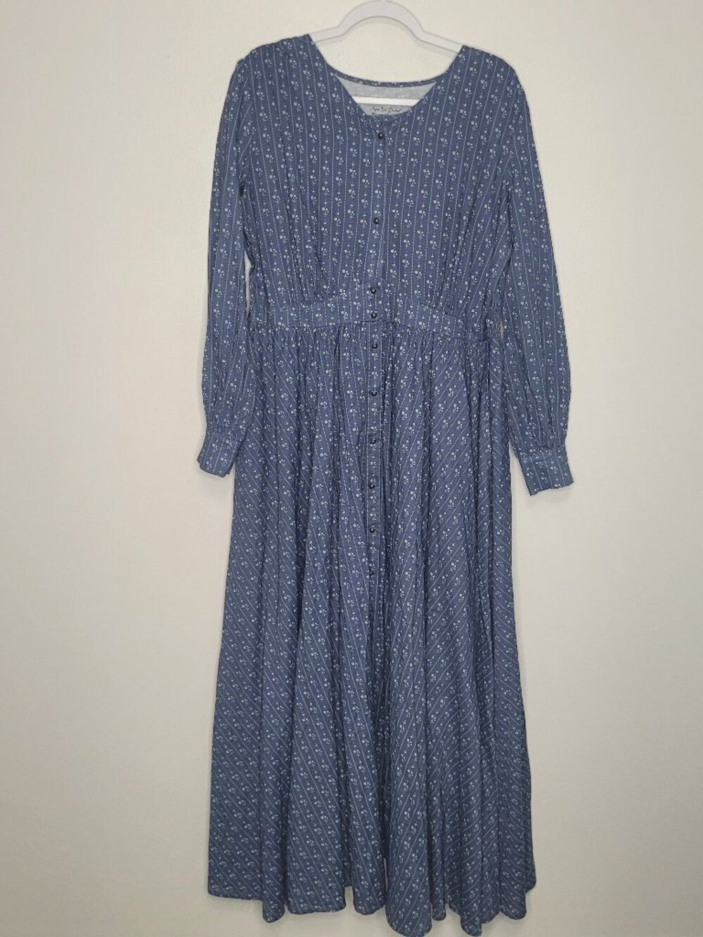 Super Cute Dresses blue tones long sleeve modest maxi tradewife church dress 1x